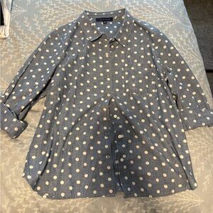 Women’s Tommy Hilfiger Size XL Chambray Polka Dot Shirt